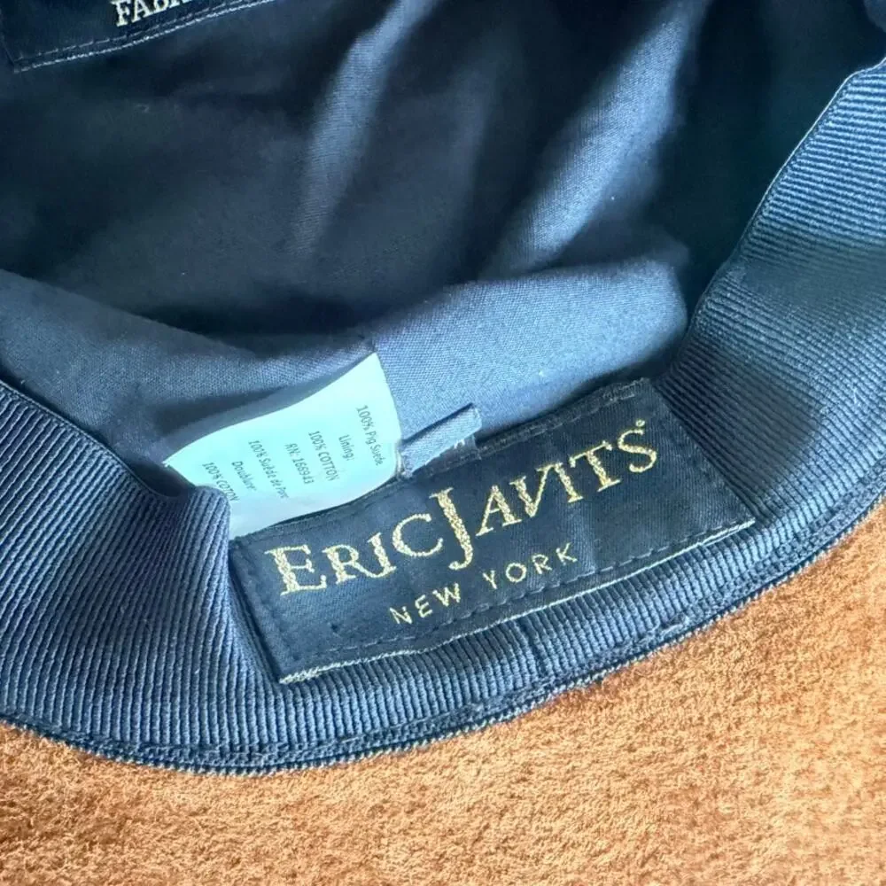 Eric Javits Anette Tabac Hat Brown Calf Suede Packable Floppy Water Repell UPF - Picture 8 of 8